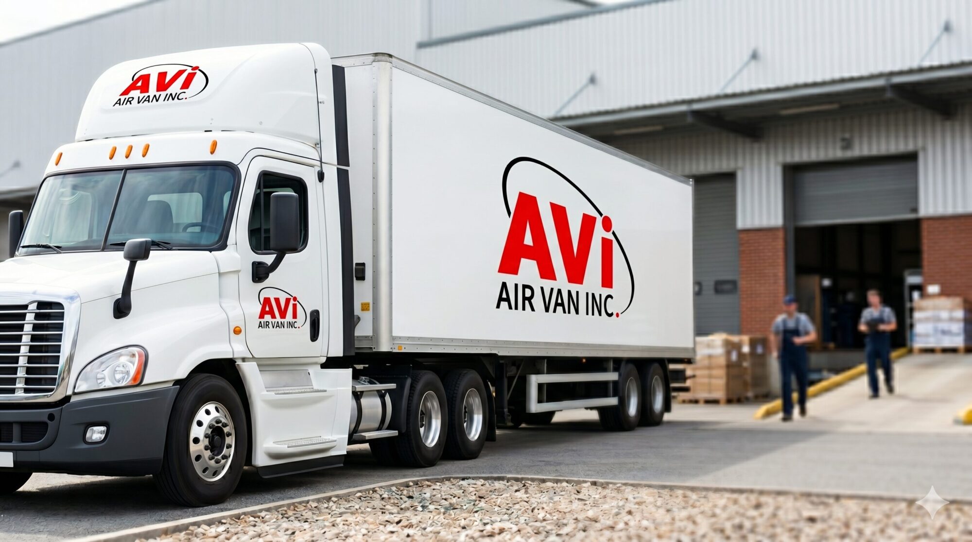 AWI- Air Van acquisition 2 Air Van Inc. fleet truck parked outside distribution warehouse in Jacksonville Florida